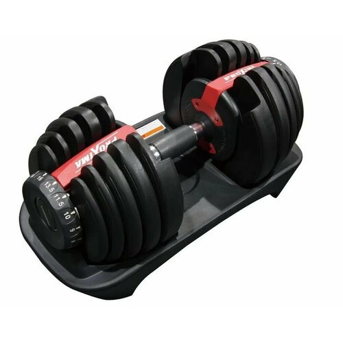 Гантель Proxima Gigant 24 кг для дома, с регулировкой веса, подставка-поддон в комплекте