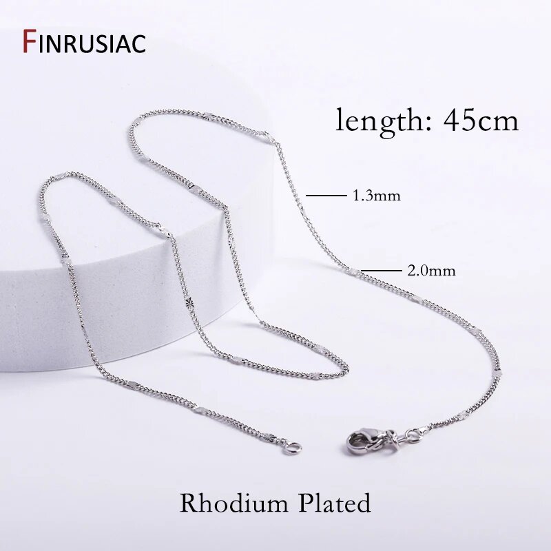 Золотые позолоченные бусины FINRUSIAC 45 см 5 pieces, Серый, rhodium plated