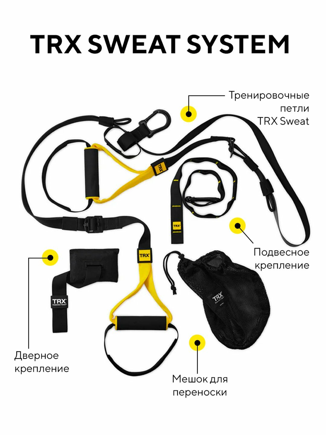 Тренировочные петли TRX "SWEAT", для функциональных тренировок — фото 1