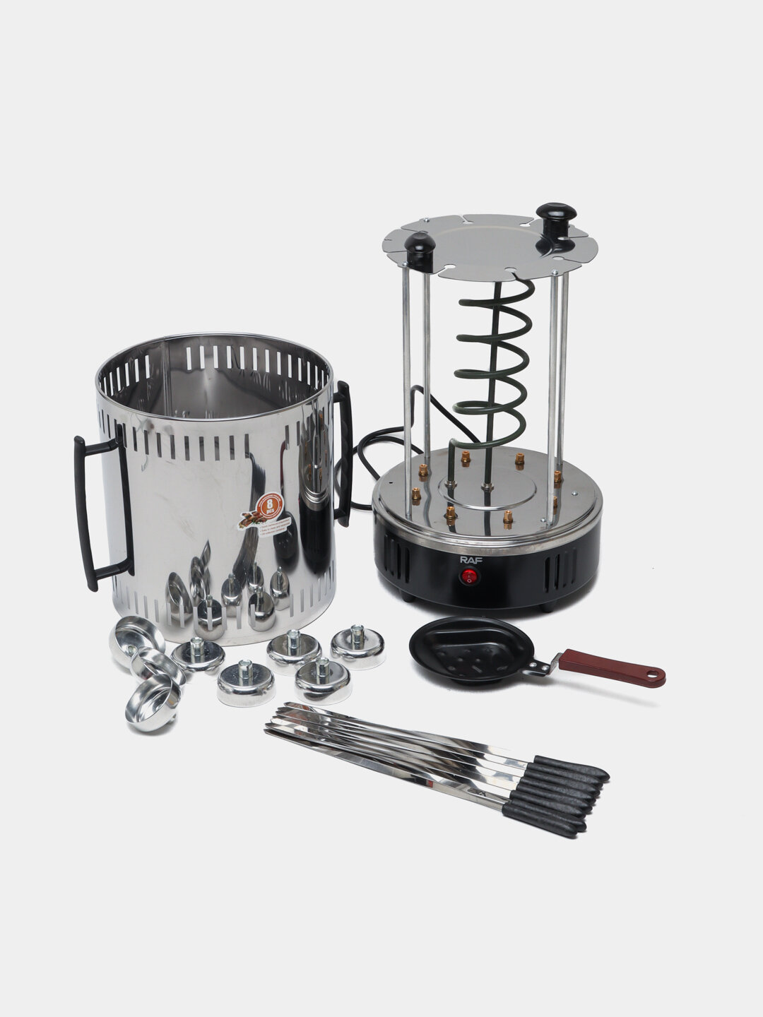 Шашлычница RAF R-8619, электрическая, вертикальное вращение, нержавеющая сталь