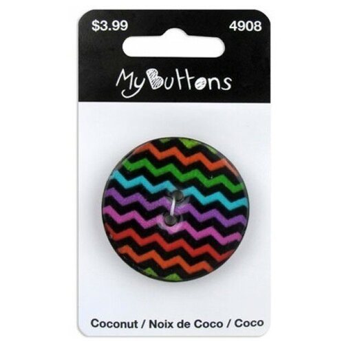 Пуговица My Buttons - Coconut Dark Chevron