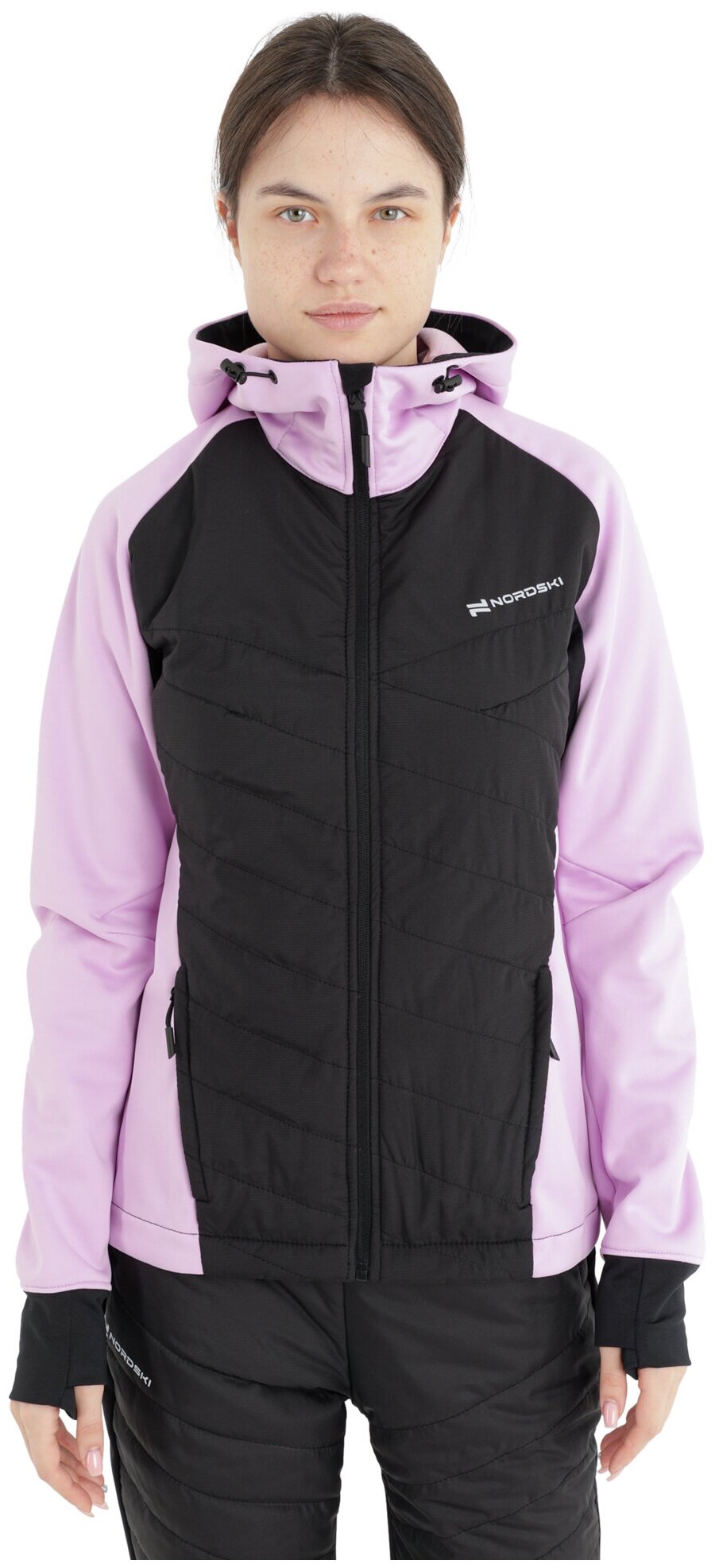 Куртка беговая Nordski Hybrid Hood W Orchid/Black (US:M) 