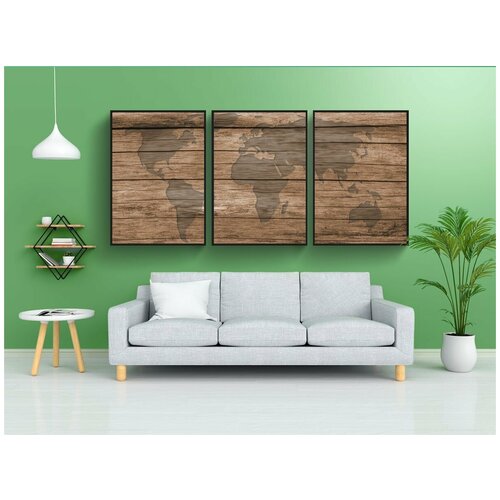 фото Набор модулных постеров для интерьера "древесина, доска, структура" 60x90 см. в тубусе, без рамки lotsprints