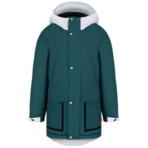 Куртка Oldos демисезонная, утепленная, несъемный капюшон, размер 128-64-63, зеленый