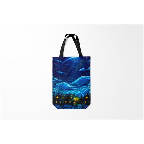 фото Сумка-шоппер / 31х42 см / неоновые принты / разные зимняя ночь burnettie