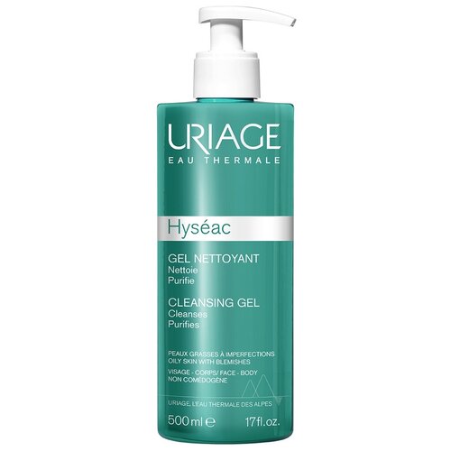 Uriage гель очищающий Hyseac, 500 мл uriage hyseac гель очищающий для лица флакон помпа 500 мл