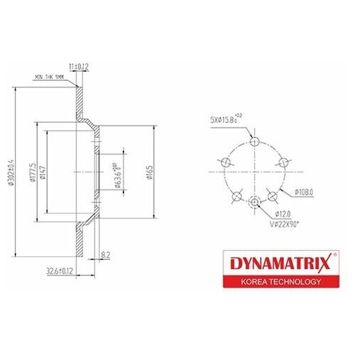 DYNAMATRIX-KOREA диск тормозной 1шт