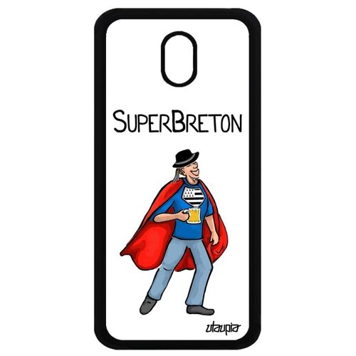 фото Защитный чехол на телефон // samsung galaxy j3 2017 // "супербретонец" веселый смешной, utaupia, белый