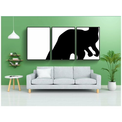 фото Набор модулных постеров для интерьера "динозавр, доисторический, юрский период" 60x90 см. в тубусе, без рамки lotsprints