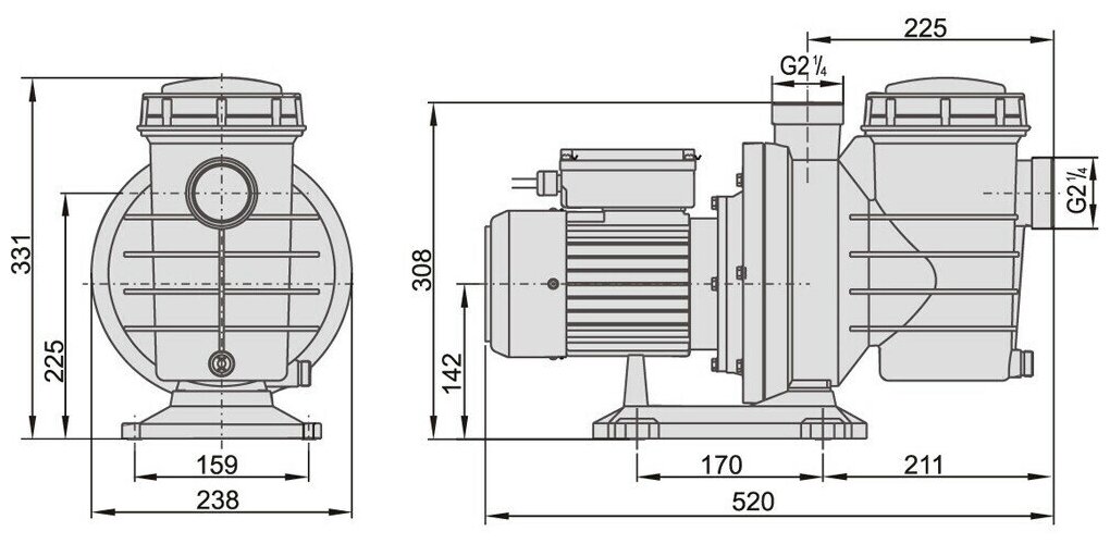 Насос AquaViva LX SWIM035M 6 м3/ч, 0,75HP, 220В - фотография № 2