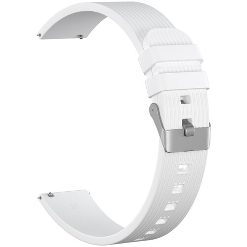 Ремешок силиконовый GSMIN Italian Collection 22 для Ticwatch Pro (Белый)