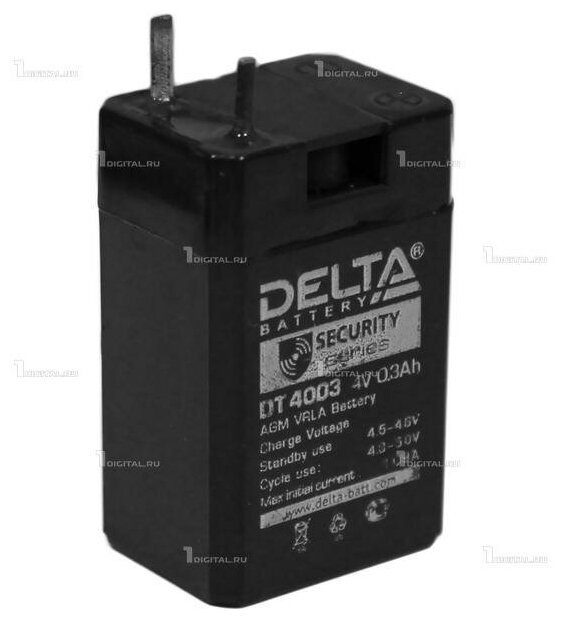 Аккумулятор DELTA DT-4003 (4В, 0.3Ач / 4V, 0.3Ah) для фонариков