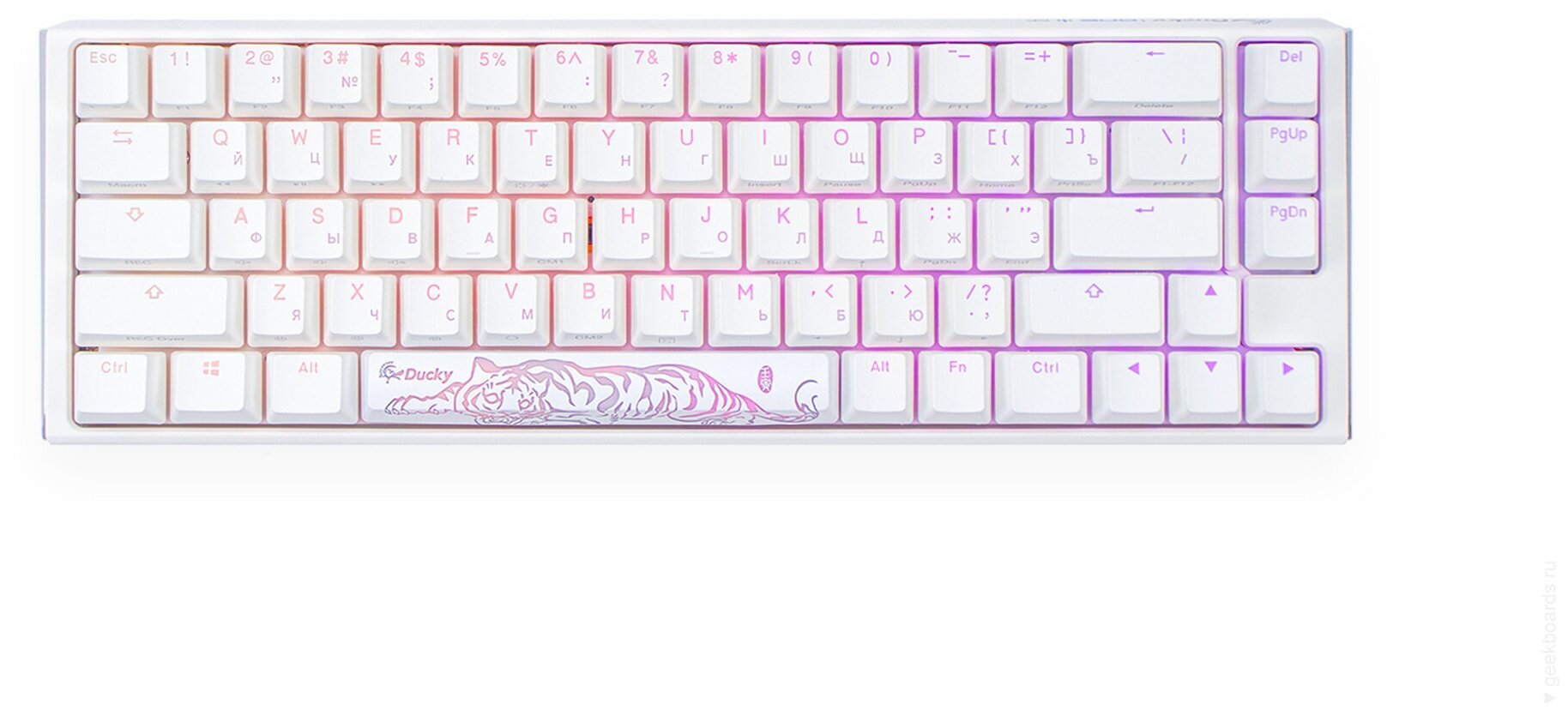 Игровая механическая клавиатура Ducky One 3 SF White переключатели Cherry MX RGB Blue, русская раскладка