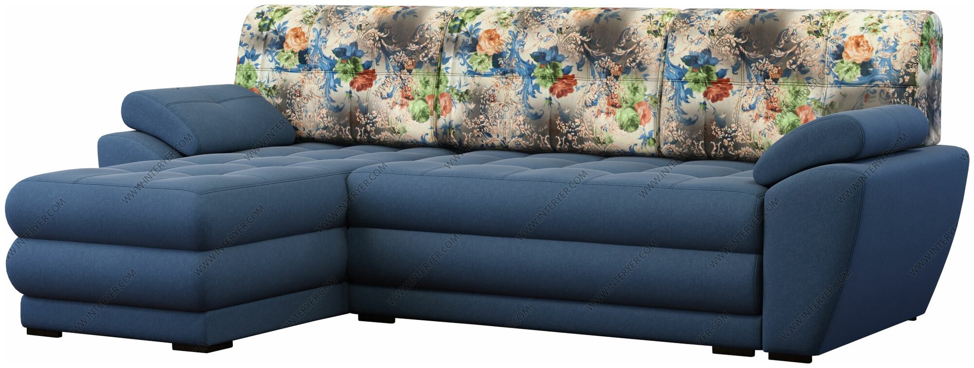 Угловой диван Leticiya А Император-2 (Leticiya) А18 рогожка синяя