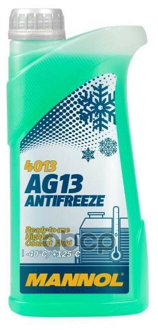 4013-1 Antifreeze AG13 -40 зел прозрачная кан 1л (1,08кг) MANNOL MN4013-1