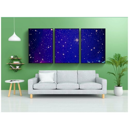 фото Набор модулных постеров для интерьера "задний план, звезды, абстрактный" 60x90 см. в тубусе, без рамки lotsprints