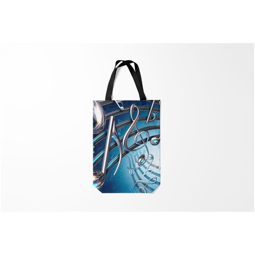 фото Сумка-шоппер / 31х42 см / популярные иллюстрации / ноты металлические burnettie