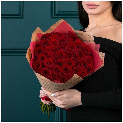35 красных роз Premium 40 см