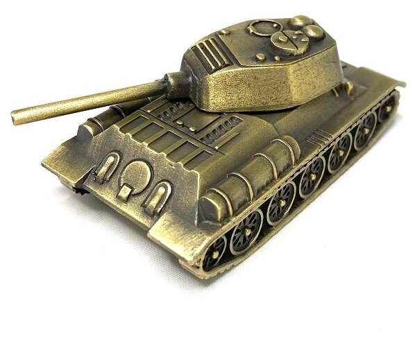фото Фигурка танк металлическая с поворотной башней " Танк Т-34" длина 8 см, ширина 4,5 см