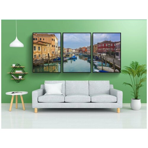 фото Набор модулных постеров для интерьера "мурано, стеклянный остров, венеция" 60x90 см. в тубусе, без рамки lotsprints