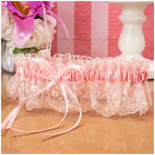 Розовая подвязка для невесты на свадьбу, девичник и фотосъемку 