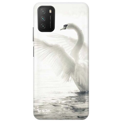 фото Ультратонкий силиконовый чехол-накладка для xiaomi poco m3 с принтом "лебедь" gosso
