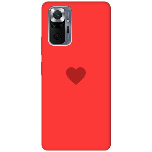 фото Силиконовый чехол-накладка silky touch для xiaomi redmi note 10 pro с 3d принтом "heart" красный gosso