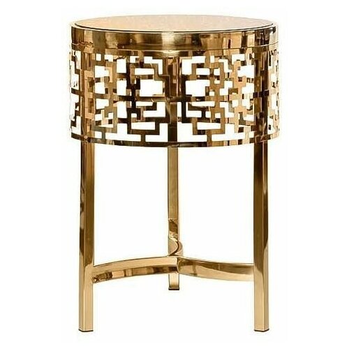 фото Стол журнальный стекло (коричневый, золото) garda decor