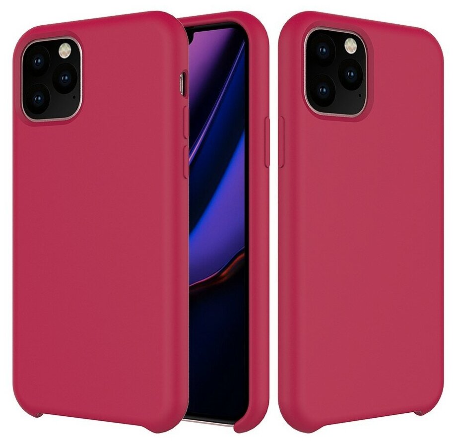 Силиконовая накладка без логотипа (Silicone Case) для Apple iPhone 11 Pro бордовый