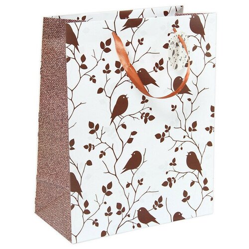 фото Пакет подарочный сумка бум.18 бол.- птички и ткань 26x32.4x12.7см 55200 2 штуки pioneer