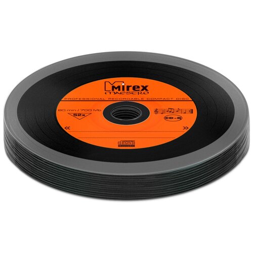 Диск Mirex CD-R 700Mb 52X MAESTRO Vinyl (виниловая пластинка), оранжевый, упаковка 10 шт.