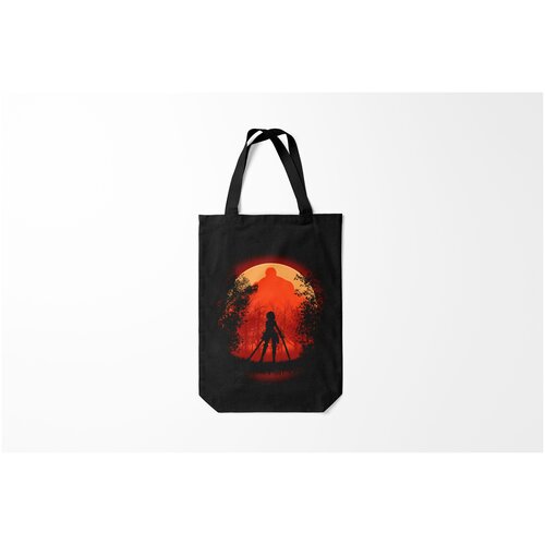 фото Сумка-шоппер / 31х42 см / аниме / атака титанов титанов. микаса против титана burnettie