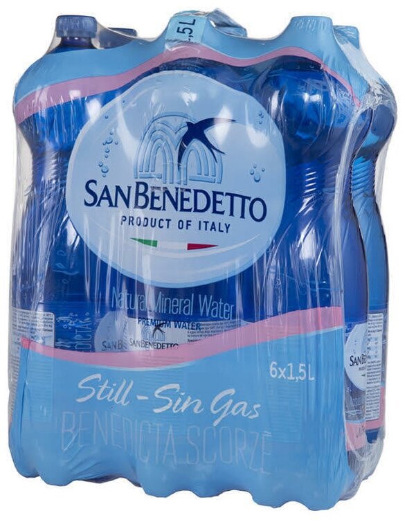 Вода минеральная San Benedetto (Сан Бенедетто) 6шт. по 1,5л, негазированная, пэт