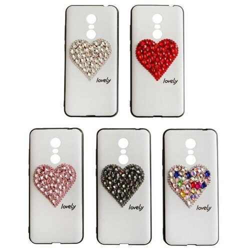 фото Чехол для xiaomi redmi 5 plus со стразами сердце j-case