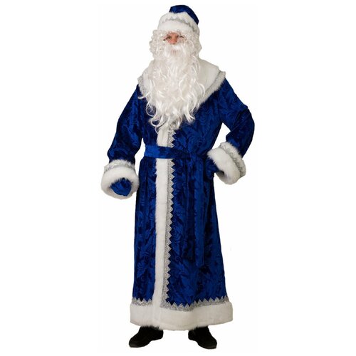 фото Батик костюм дед мороз велюр тиснение синий