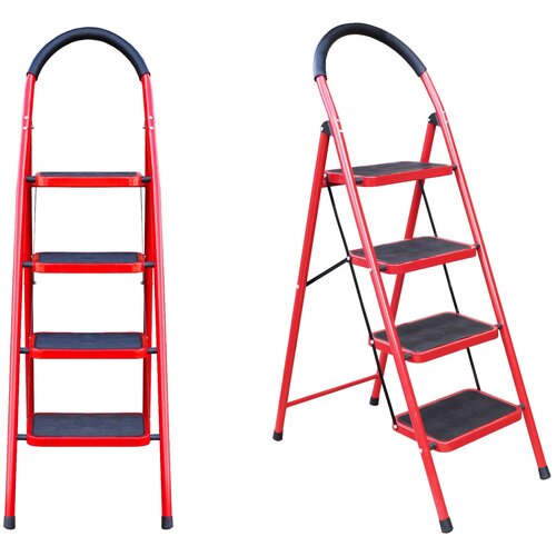 Стремянка стальная усиленная, 4 ступени