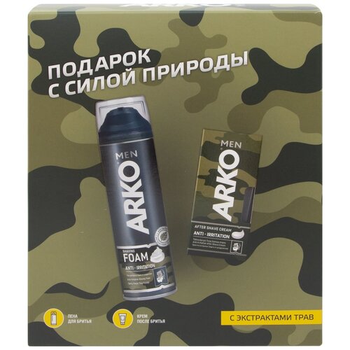 Подарочный набор ARKO Пена Anti-Irritation 200мл + крем пбр Anti-Irritation 50мл