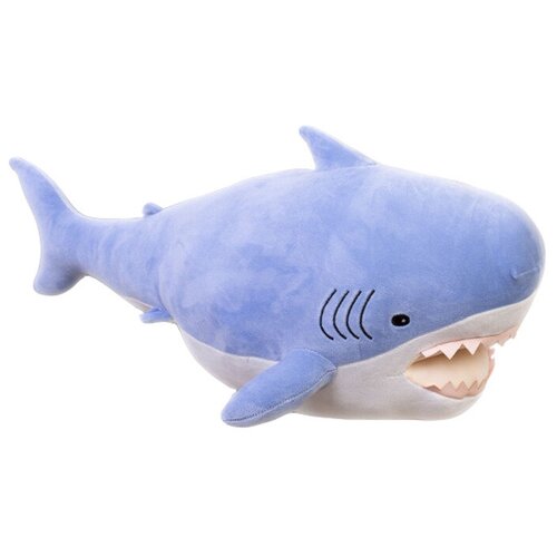 фото Мягкая игрушка акула муфта из велюра для девочек и мальчиков в подарок kidwow голубой 68см