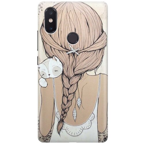 фото Re:pa накладка transparent для xiaomi mi 8 se с принтом "девочка в обнимку с котом"