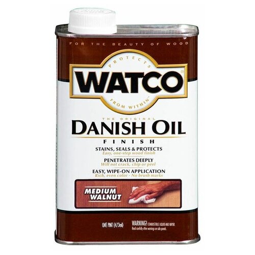 Морилка - Масло для дерева WATCO Danish Oil Датское масло, быстросохнущее, тонирующее, пропитка для дерева, Светлый орех, 472 мл