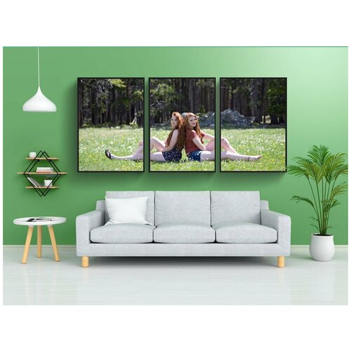 фото Набор модулных постеров для интерьера "природа, трава, летом" 60x90 см. в тубусе, без рамки lotsprints