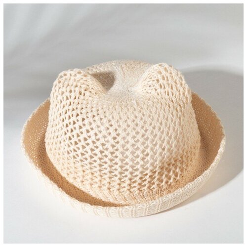 фото Панама minaku, размер 48, коричневый, белый