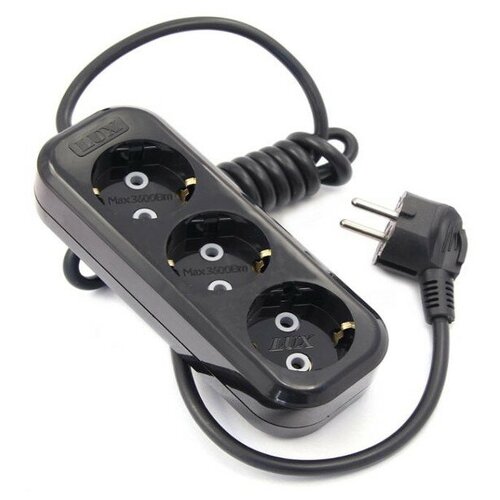 Удлинитель Lux У3-Е-02 3 Sockets 2m Black