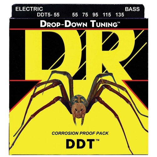 DR Strings DDT5-55 Струны для 5-струнной бас-гитары dr ddt 10 60 drop down tuning струны для электрогитары