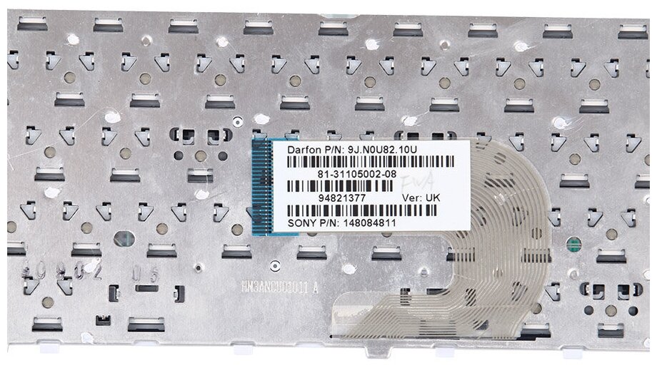 Клавиатура для Sony Vaio VGN-FW, VGNFW, VGN-FW11ER, VGN-FW11LR (9J. N0U82.101, 148084172, черная/серебряная)