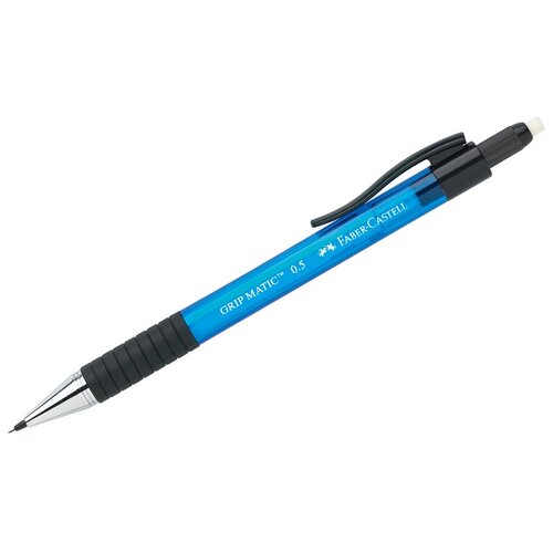 Карандаш механический Faber-Castell Grip Matic 1375, 0,5мм, с ластиком, автоподача грифеля, голубой, 10 шт.