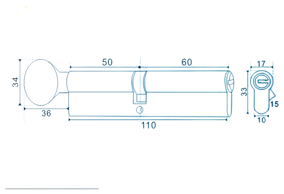 Цилиндровый механизм (личинка для замка)Apecs Premier XR-110(50C/60)-C15-NI (суперзащита) - фотография № 3