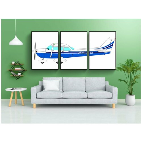 фото Набор модулных постеров для интерьера "самолет, транспорт, аэропорт" 60x90 см. в тубусе, без рамки lotsprints