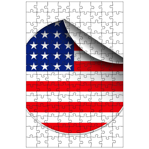 фото Магнитный пазл 27x18см."флаг, американская, сша" на холодильник lotsprints