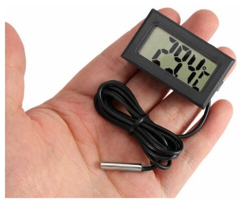 Электронный термометр с выносным датчиком для измерения температуры на улице, дома, в аквариуме, жидкости - фотография № 1